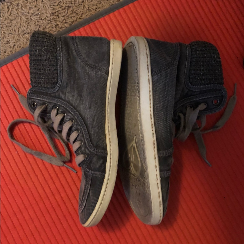 Roxy cable knit lined high top sneakers